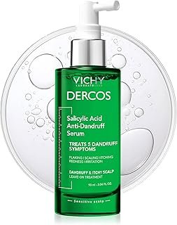 Dercos Salicylic Acid Anti-Dandruff Treatment, Scalp Treatment Targets Dandruff Symptoms & Leaves Head Feeling Hydrated & Soothed, Serum Provides Flake & Itch Relief, 3 Fl. Oz.