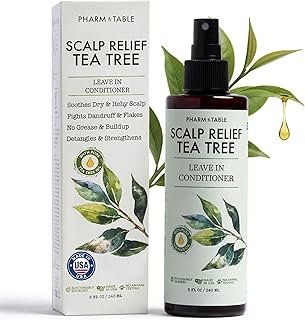 Leave In Conditioner Spray - Tea Tree Scalp Treatment - Anti-Dandruff and Dry & Itchy Scalp Treatment, Hydrating & Medicated Formula for Psoriasis and Scalp Care - Detangles & Nourishes Hair.