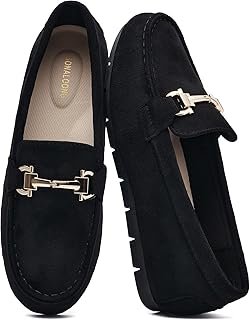 Loafers for Women, Wide Width Available, Slip-On Flats with Memory Foam Insole, Comfort Cushioned Shoes for Business Office, Commute, Driving and All-Day Casual Walking