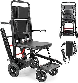 Power Wheelchair Foldable, Electric Stair Climbing Wheelchair, Stair Chair Lifts for Seniors, Mobile Elderly Stair Chair Load Capacity 450lbs
