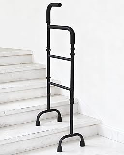 13-Level Adjustable Stair Climbing Assist Cane for Seniors, Portable Non-Slip Walking Aid for Elderly to Climb Stairs Safely, Lightweight & Sturdy Support Stair Lift (300 lbs Capacity)