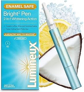 Lumineux 2-in-1 Whitening Pen Enamel Safe and Clinically Proven to Whiten Without The Sensitivity - Removes Coffee, Tea, and Smoking Stains