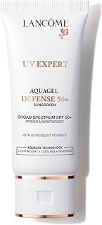 Lancôme UV Expert Defense SPF 50+ Primer & Moisturizer | 3-in-1 Facial Sunscreen with Broad Spectrum Protection | Lightweight, Hydrating, Non-Greasy Aquagel Texture