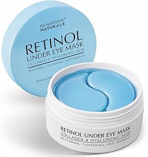 Enaskin Naturals Under Eye Patches for Dark Circles: 30 Pairs Retinol Collagen Eye Gels Mask - Reduce Wrinkles Puffy & Bags - Skin Treatment Pads - Anti Aging Moisturizer For Women (Blue)