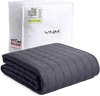YnM 15lbs Weighted Blanket for Adults, Heavy Bed Throw Blanket with Cooling Glass Beads for All Season Use, Ideal for ~90lbs (48x72 Inches, Twin/Full, Dark Grey)