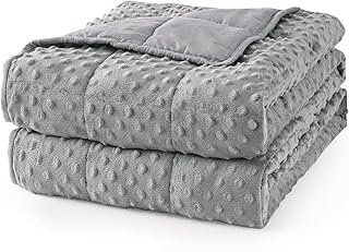 Mr. Sandman Weighted Blanket for Adults Queen Size 15 lbs, Soft Cooling Heavy Minky Blanket for Sleep, Washable Throw Blanket with Glass Beads, 60 x 80 Inches, Grey