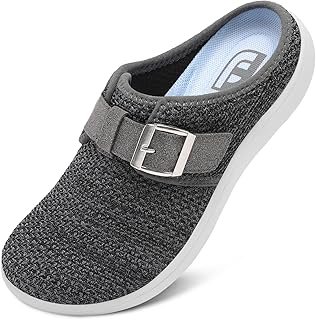 Womens Wide Slippers Adjustable Diabetic Mules Slip on House Slipper Clogs Breathable Comfortable Barefoot Walking Slipper for Arthritis Edema Swollen Elderly