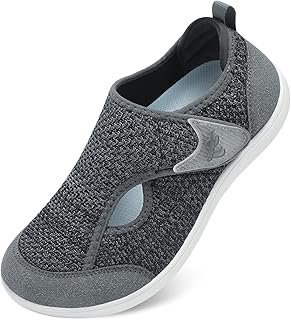 Womens Wide Diabetic Shoes Adjustable Barefoot Walking Shoes Breathable Zero Drop Sneakers for Wide Width Arthritis Edema Feet